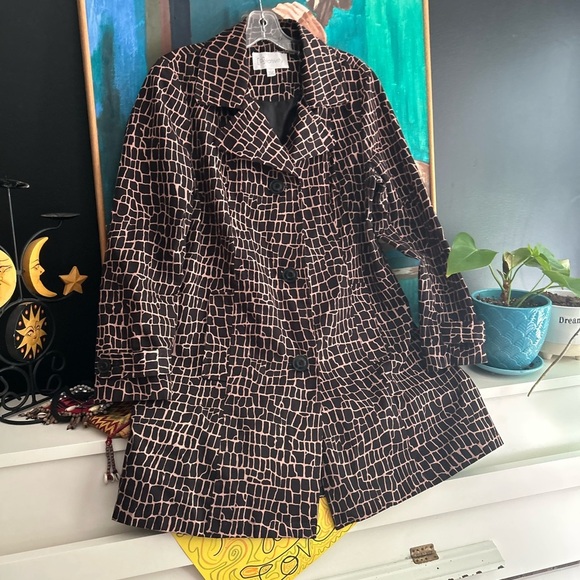 Y2K Relativity Black and Brown Trench Coat M - Picture 6 of 17